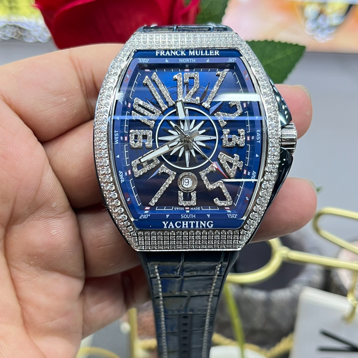 Rhinestone Blue - Blue Rubber - Automatic - 44*54mm