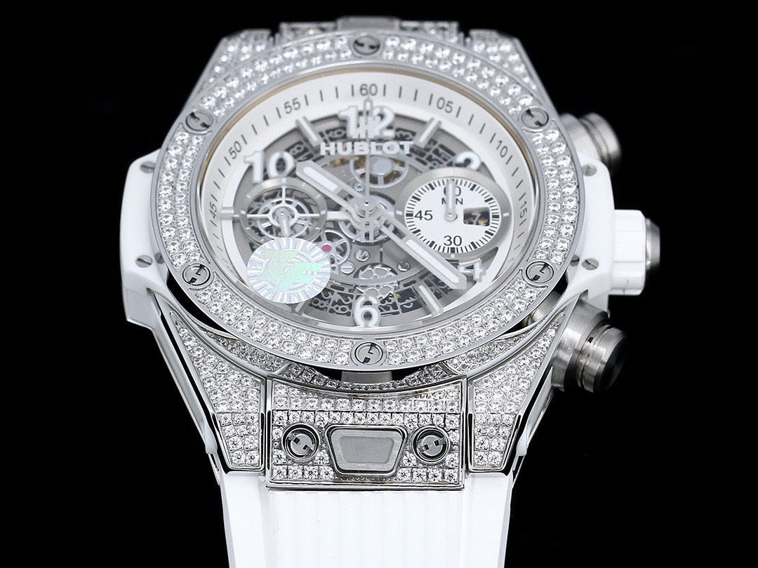 Chronograph - Silver - White Rubber - Automatic - 42mm