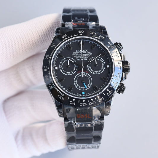 Chronograph -Black - Black 904L Steel- Automatic - 40mm