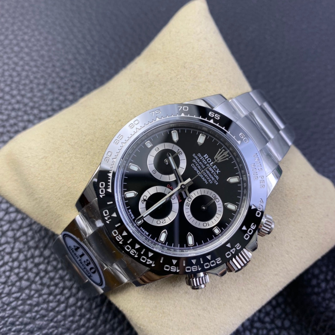 Chronograph -C-Factory -Black- Silver  904L Steel- Automatic - 40mm