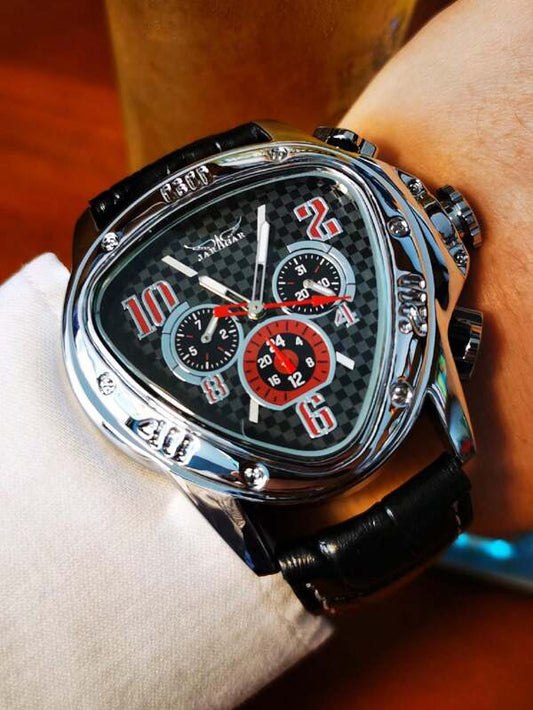 Black Red - Black Leather - Automatic -41mm