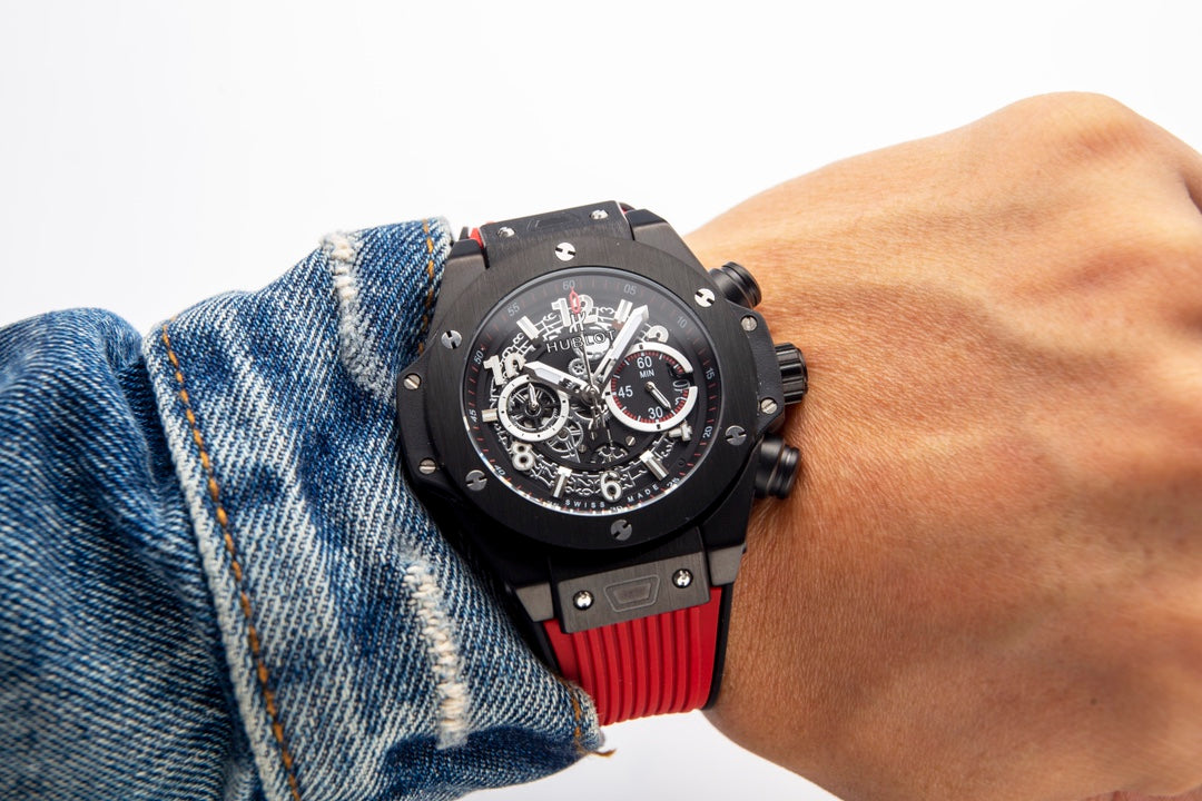 Chronograph -Black 316 Steel - Red Rubber - Quartz - 45mm