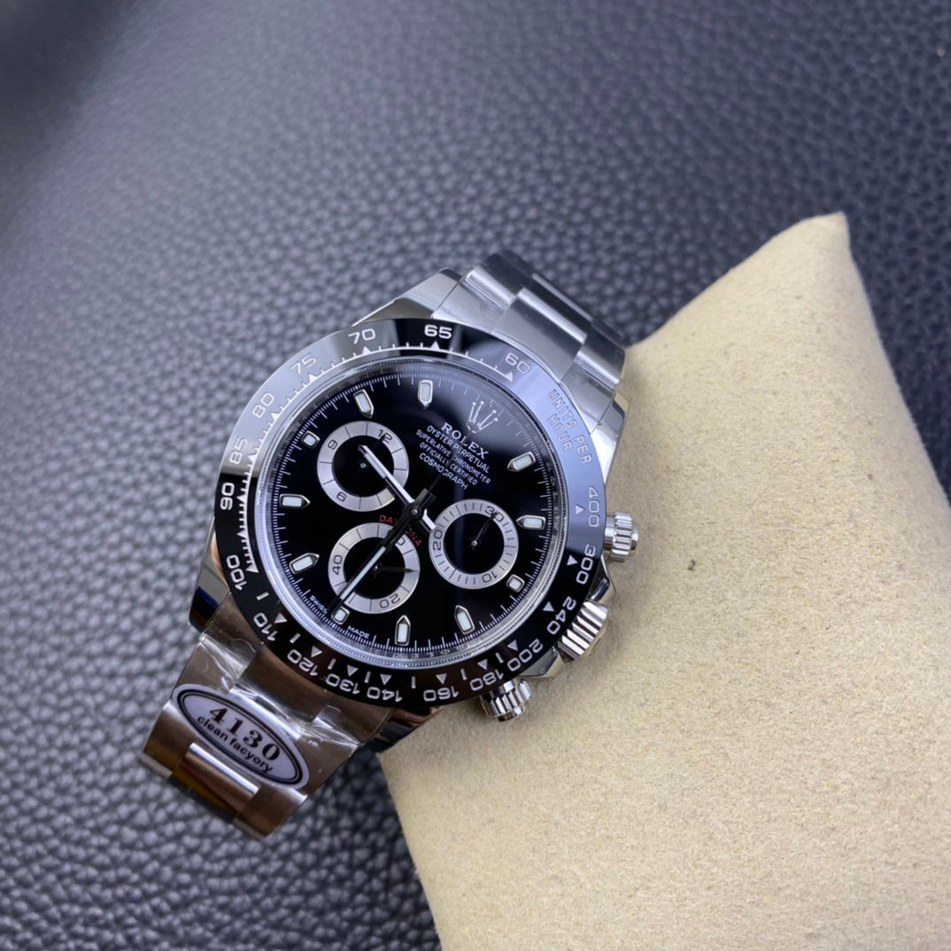 Chronograph -C-Factory -Black- Silver  904L Steel- Automatic - 40mm