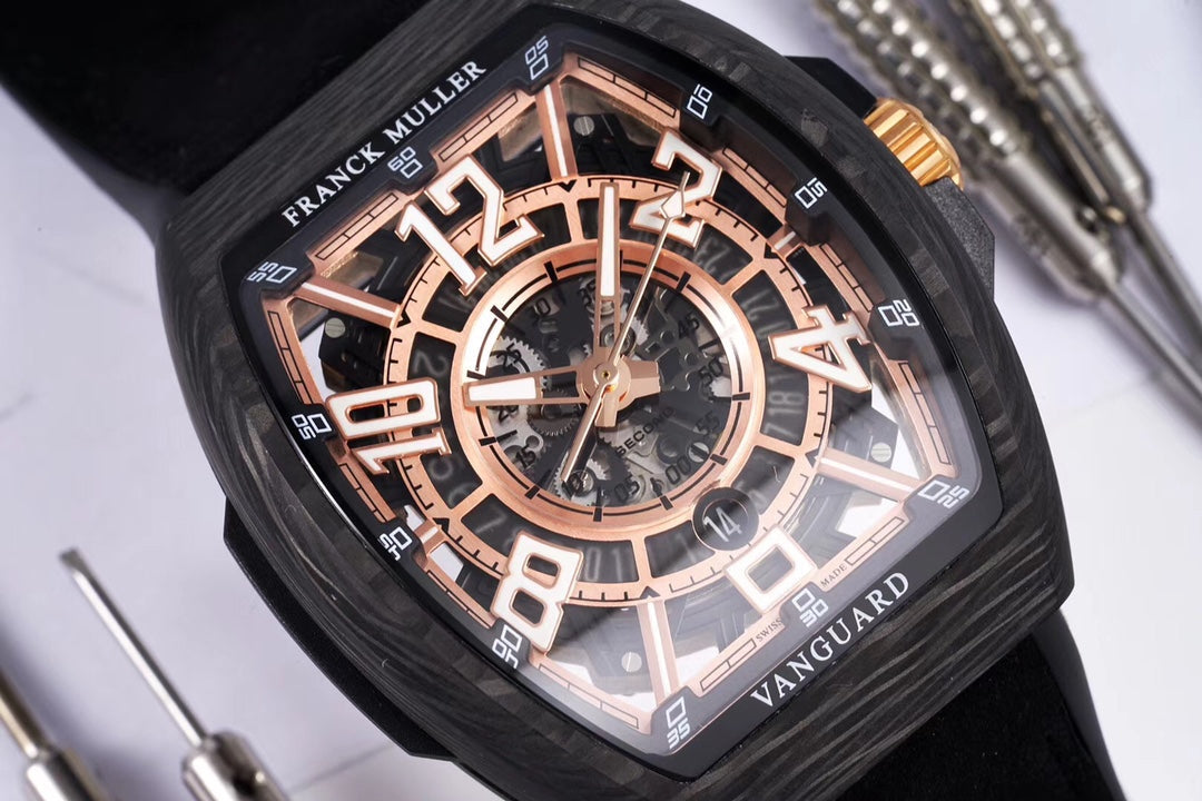 Rosegold Ceramic - Black Rubber - Automatic - 44*53mm