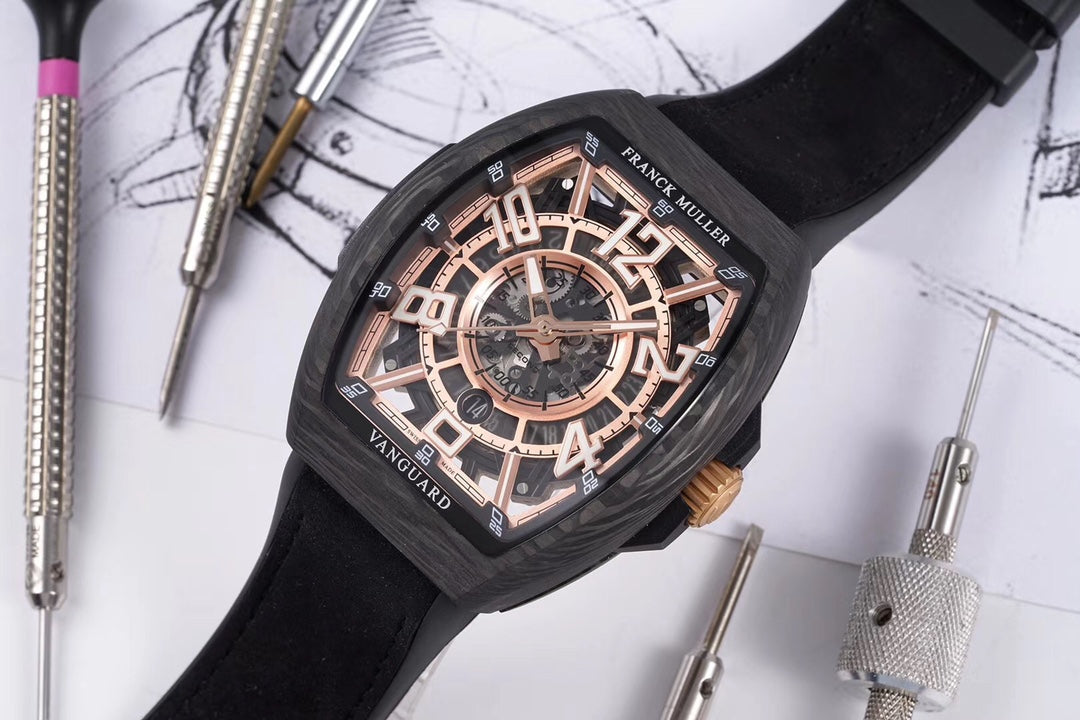 Rosegold Ceramic - Black Rubber - Automatic - 44*53mm