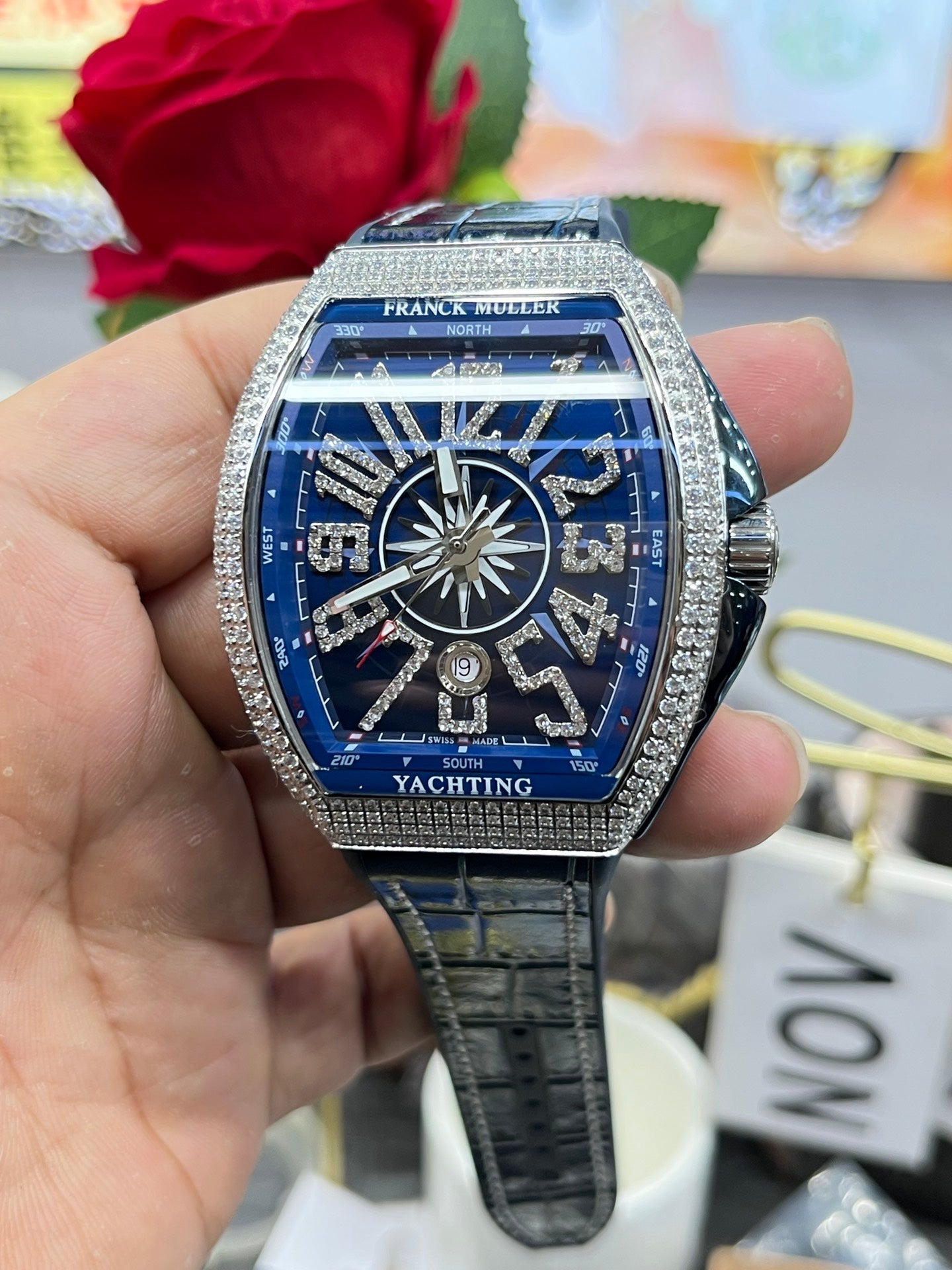 Rhinestone Blue - Blue Rubber - Automatic - 44*54mm