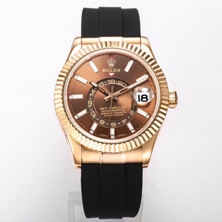 C-Factory -Brown Rosegold - Black Rubber - Automatic - 42mm