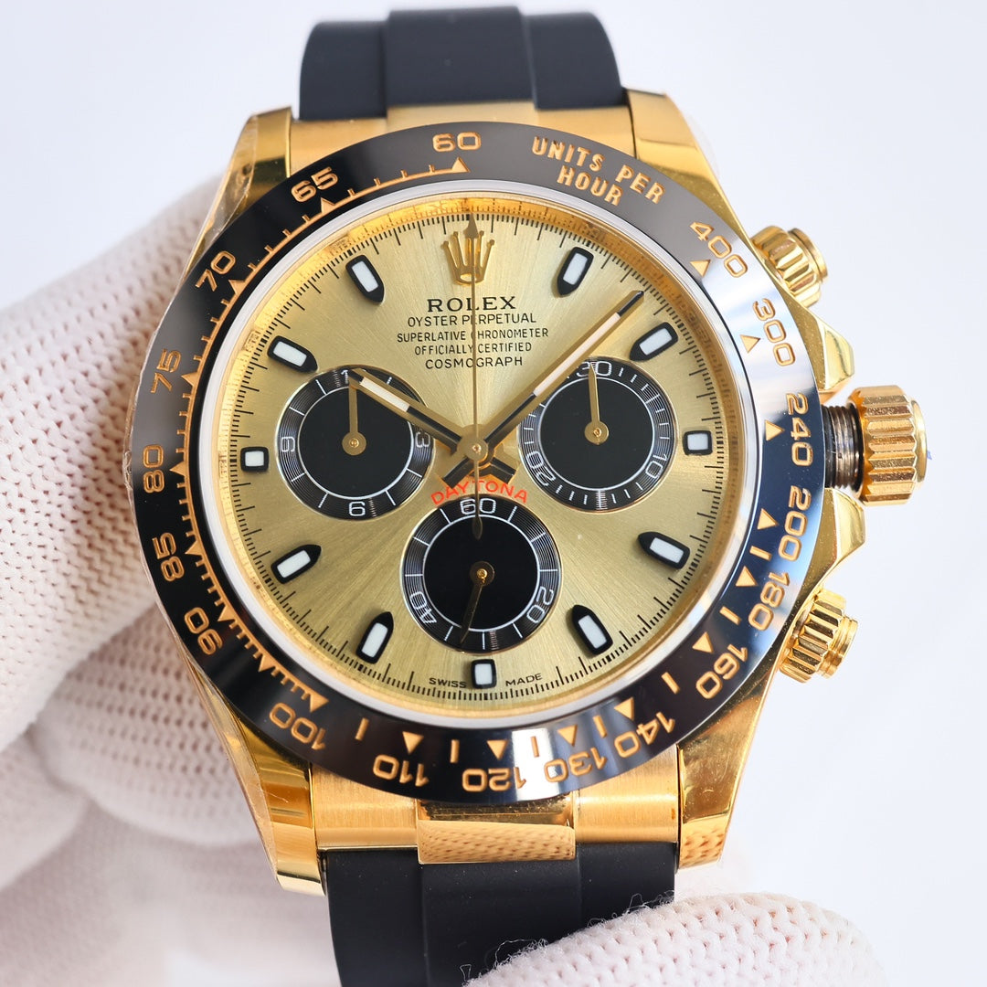 Chronograph -C-Factory -Yellow - Black Rubber- Automatic - 40mm