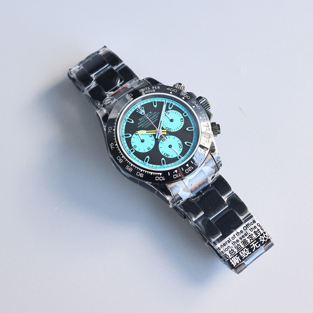 Chronograph -Black Blue - Black 904L Steel- Automatic - 40mm