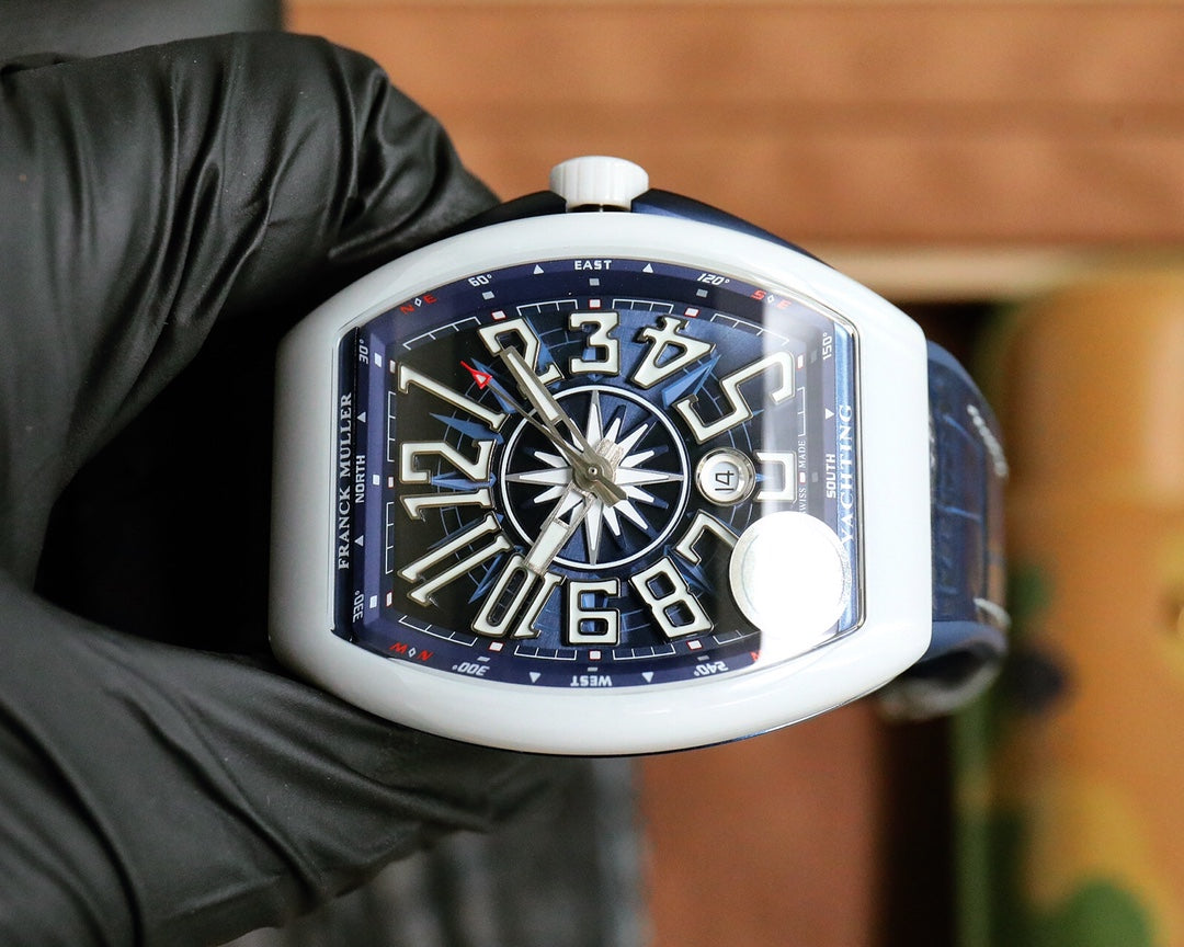 Blue White - Blue Leather - Automatic - 44*54mm