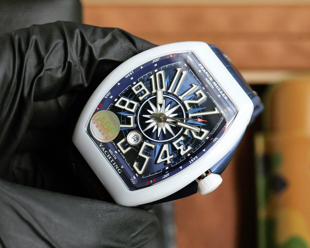 Blue White - Blue Leather - Automatic - 44*54mm