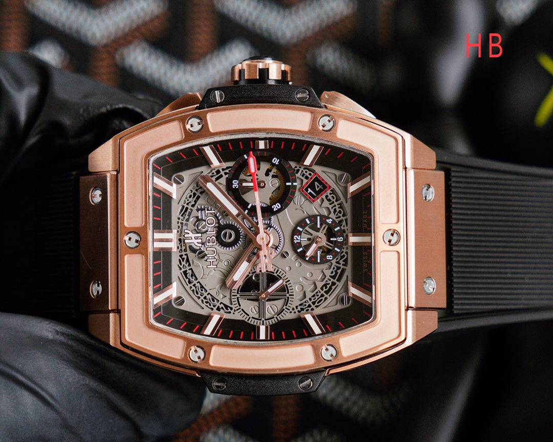 Chronograph - Rosegold - Black Rubber- Automatic - 42*52mm