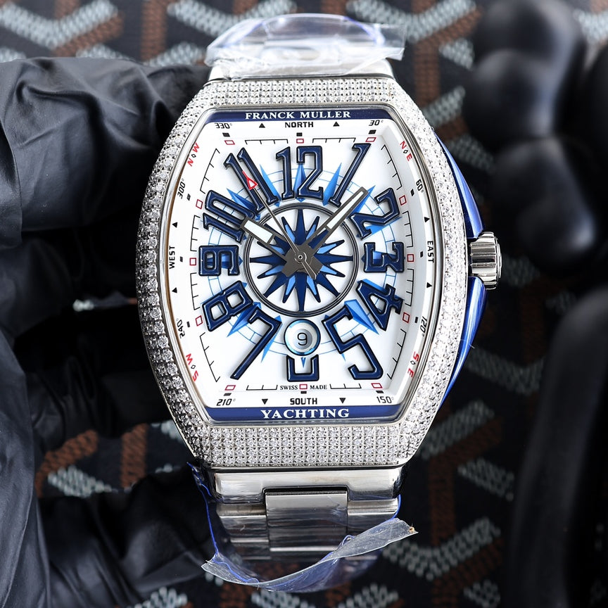 Rhinestone White - Silver 904L Steel - Automatic - 44*54mm