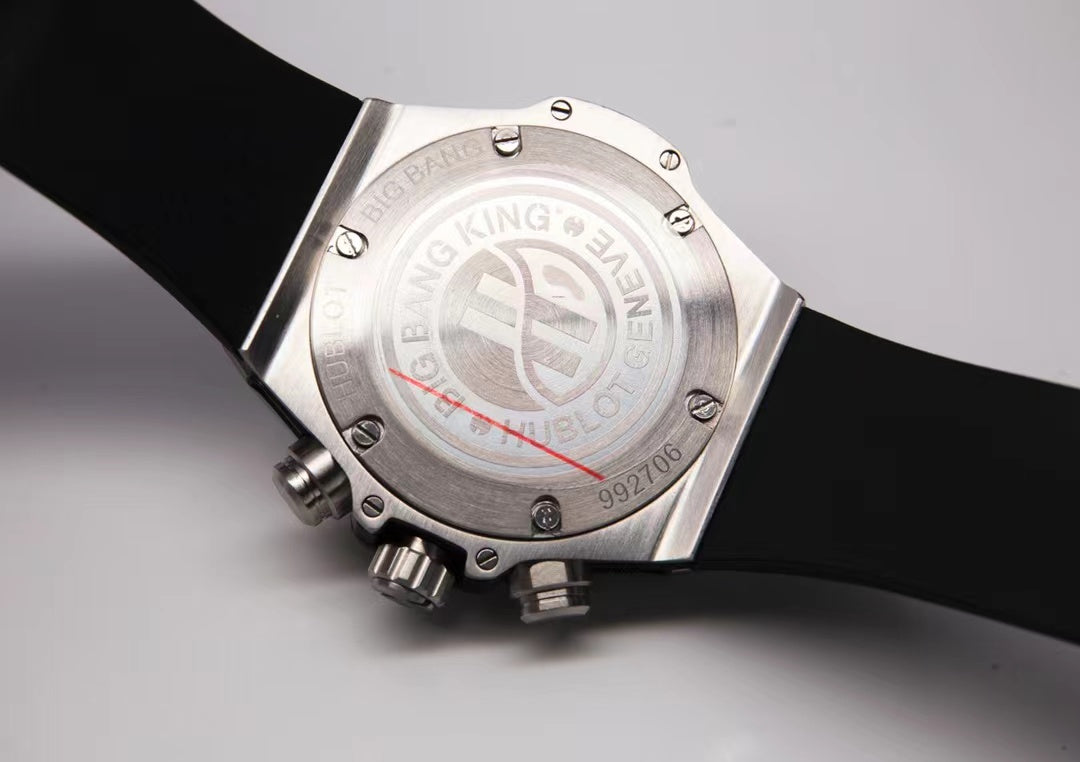 Black - Hollow Silver 904L Steel - Black Rubber - Quartz - 42mm