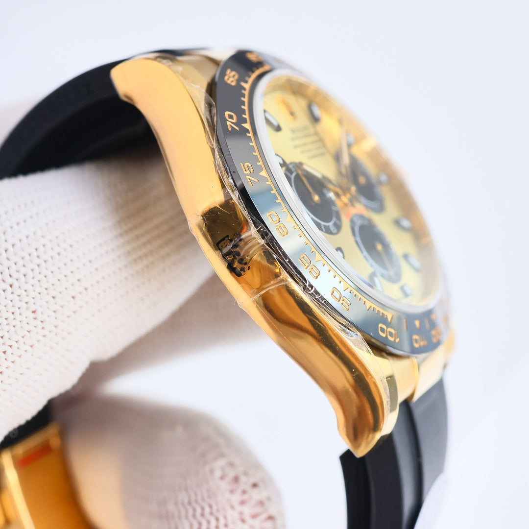 Chronograph -C-Factory -Yellow - Black Rubber- Automatic - 40mm