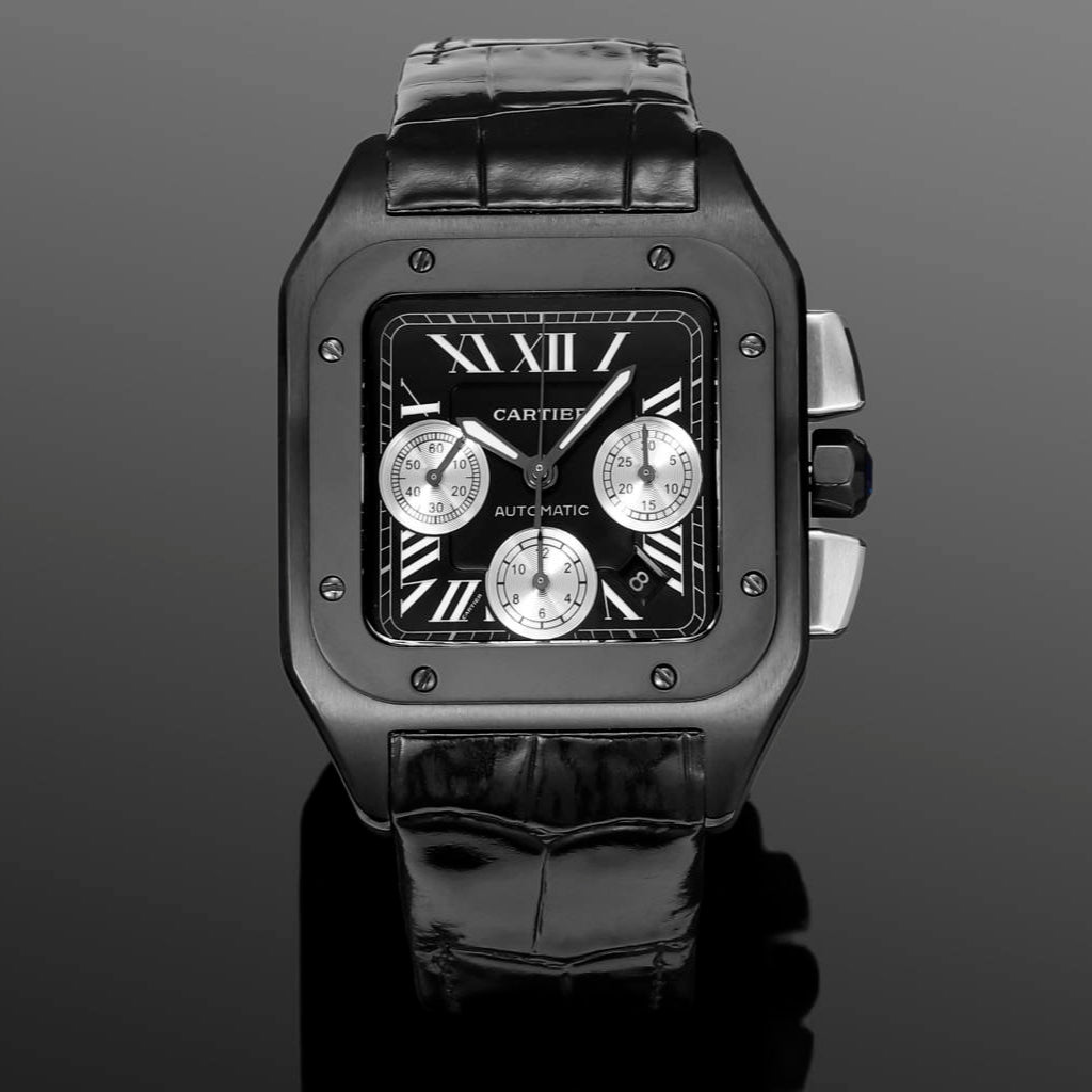 Chronograph - Black 316L Steel - Black Leather - Automatic - 42mm