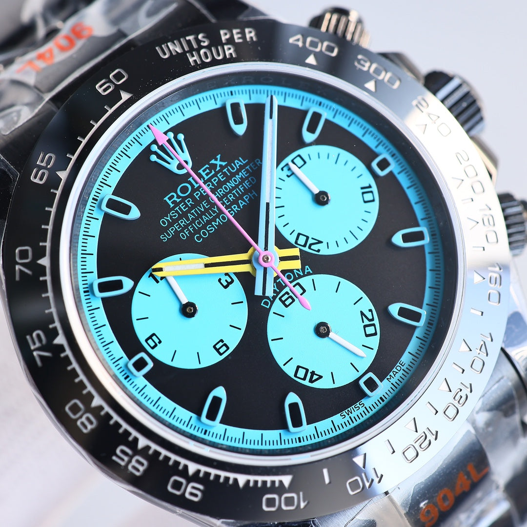 Chronograph -Black Blue - Black 904L Steel- Automatic - 40mm