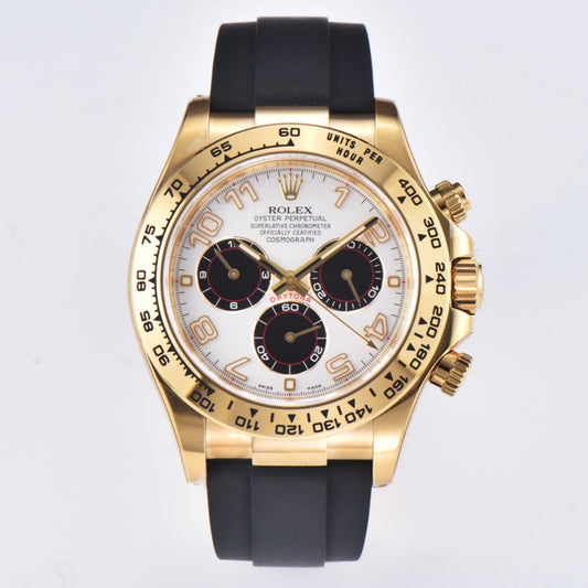 Chronograph -C-Factory -White Yellow - Black Rubber- Automatic - 40mm