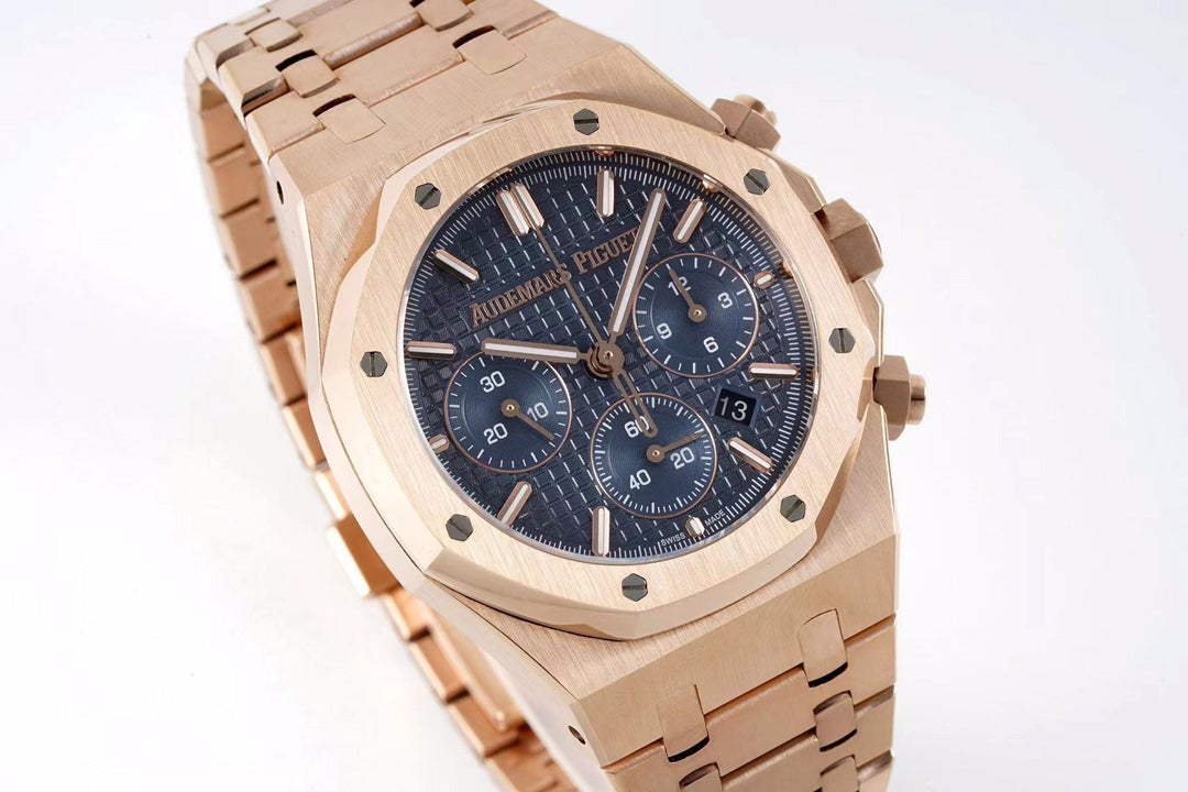 Chronograph -26331 Blue - Rosegold 904L Steel - Quartz - 41mm