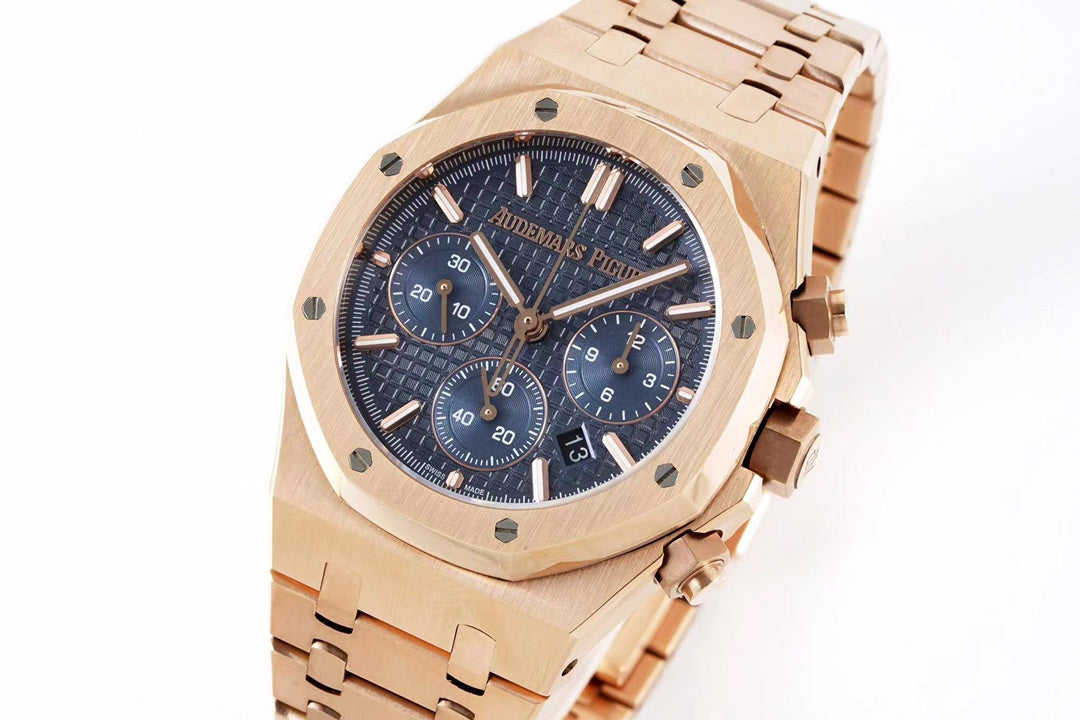 Chronograph -26331 Blue - Rosegold 904L Steel - Quartz - 41mm