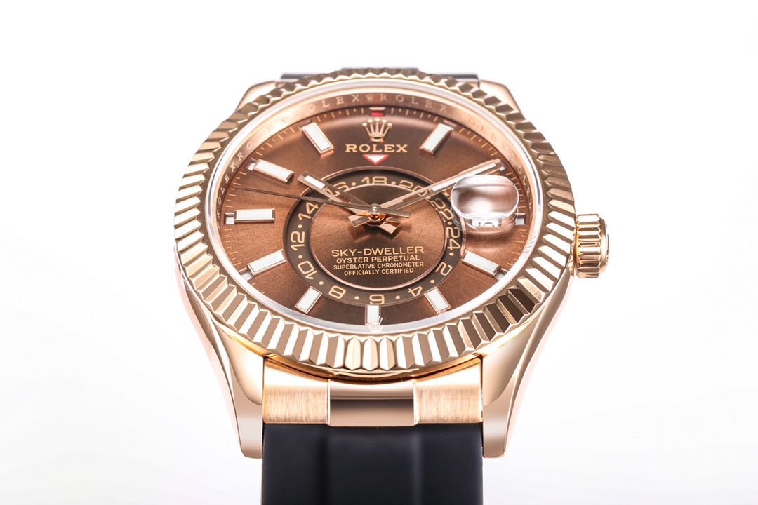 C-Factory -Brown Rosegold - Black Rubber - Automatic - 42mm