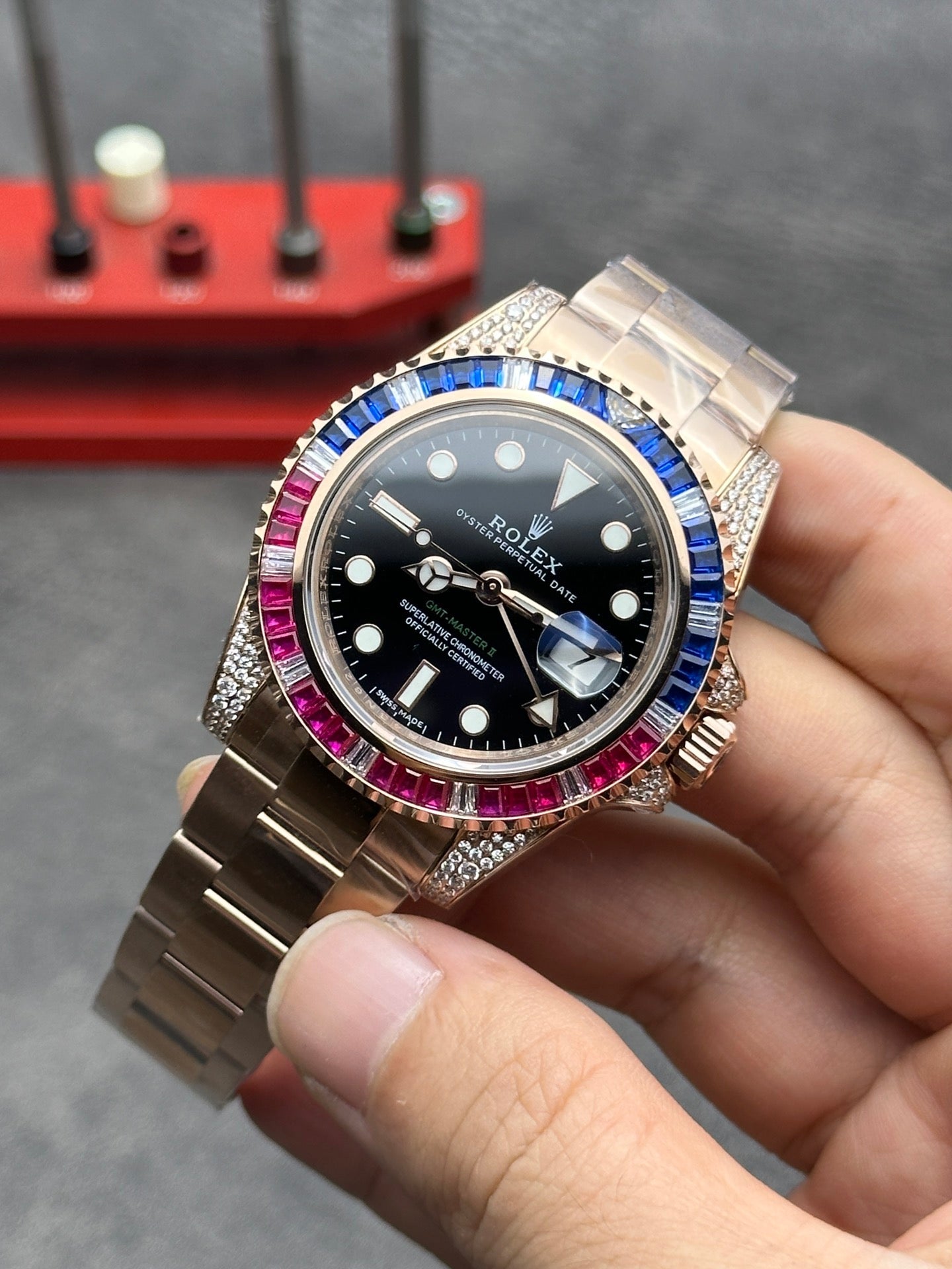 Rainbow Rhinestone - Rosegold Silver 904L Steel - Automatic -40mm