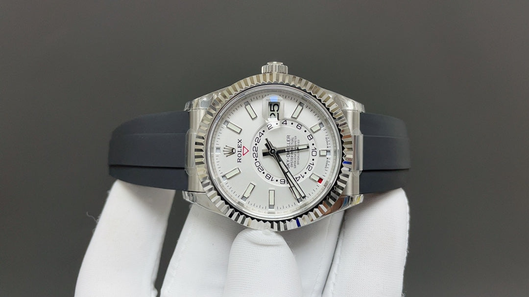 C-Factory -White Silver - Grey Rubber - Automatic - 42mm