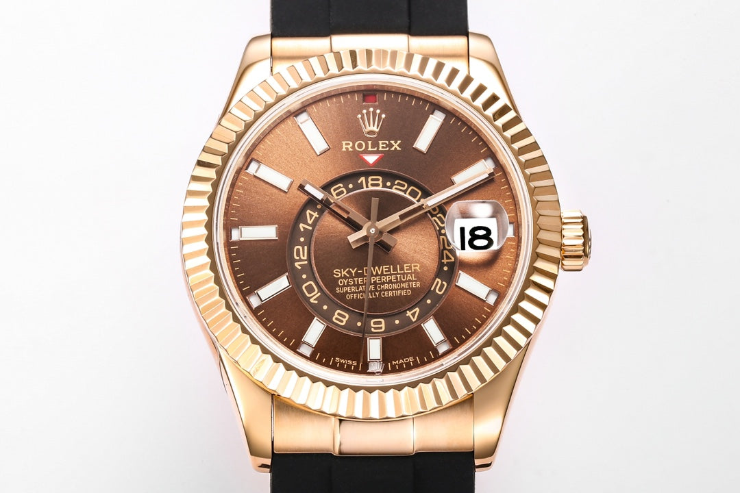 C-Factory -Brown Rosegold - Black Rubber - Automatic - 42mm