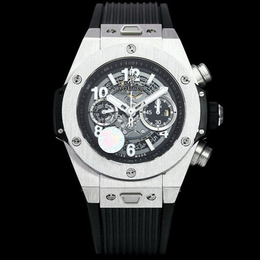 Chronograph - Black White - Black Rubber - Automatic - 42mm