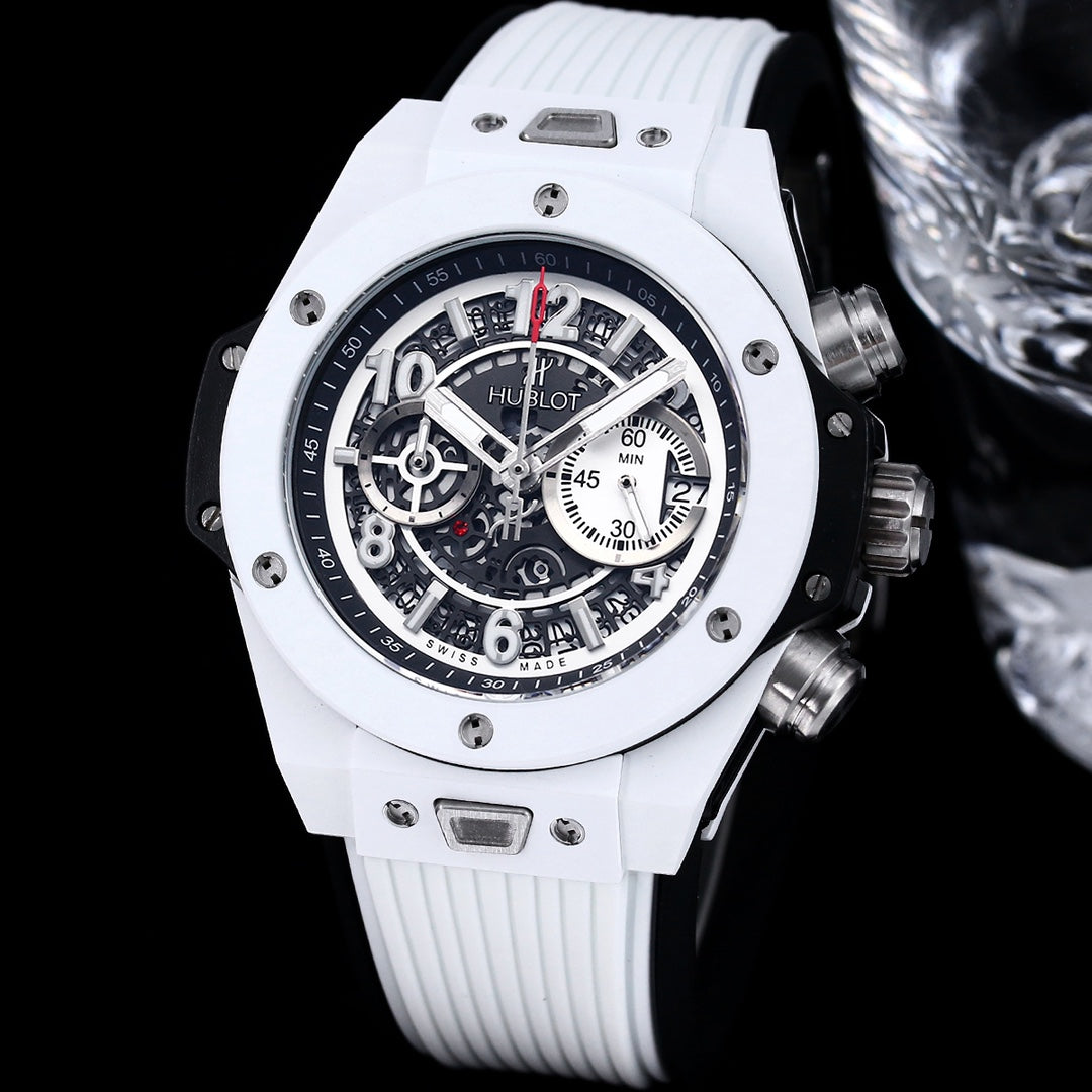 Chronograph -White Carbon Fiber - White Rubber - Quartz - 45mm