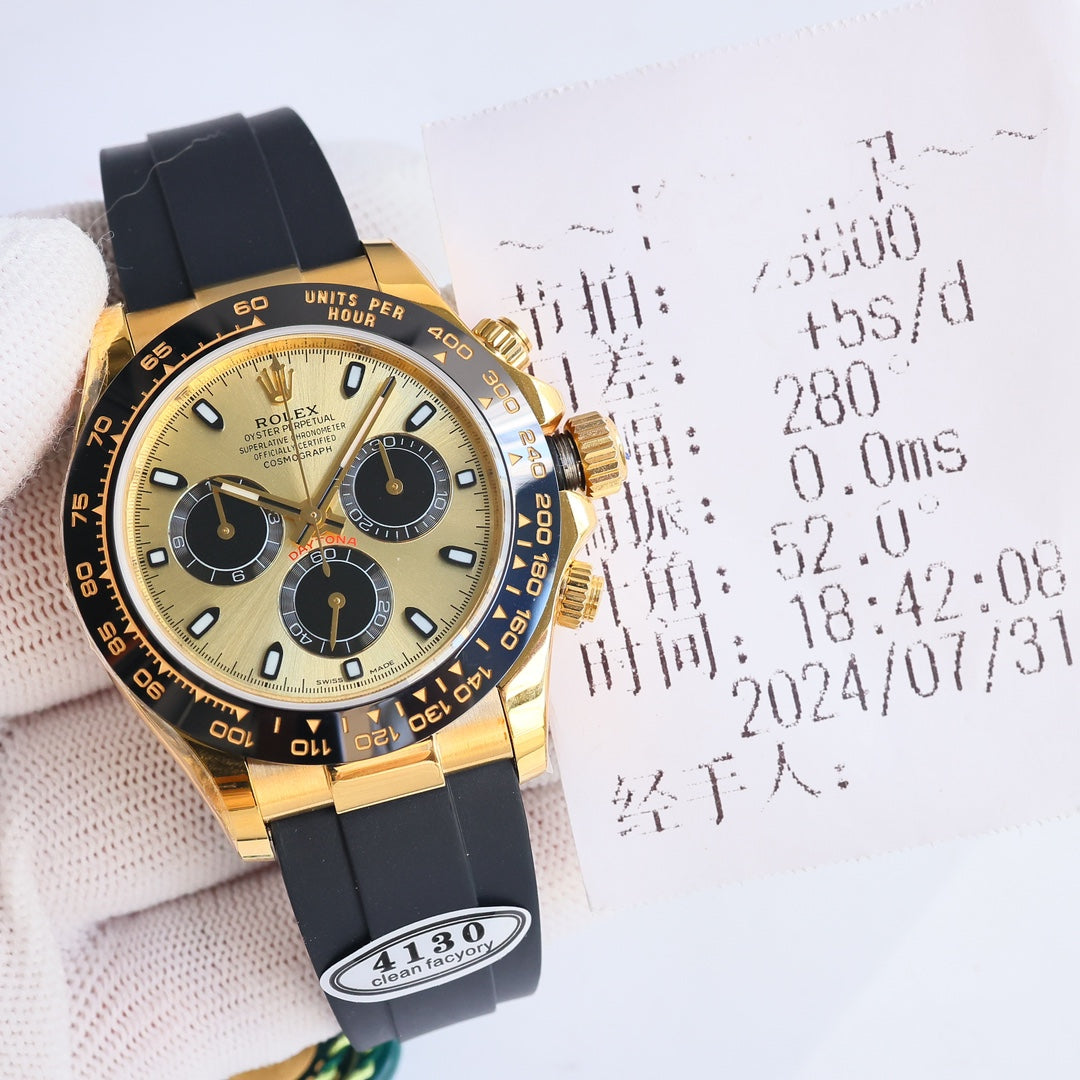 Chronograph -C-Factory -Yellow - Black Rubber- Automatic - 40mm