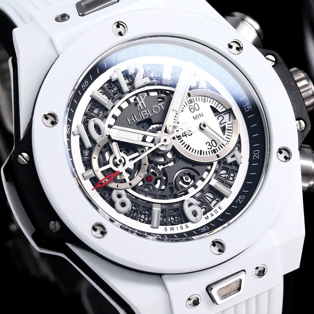 Chronograph -White Carbon Fiber - White Rubber - Quartz - 45mm