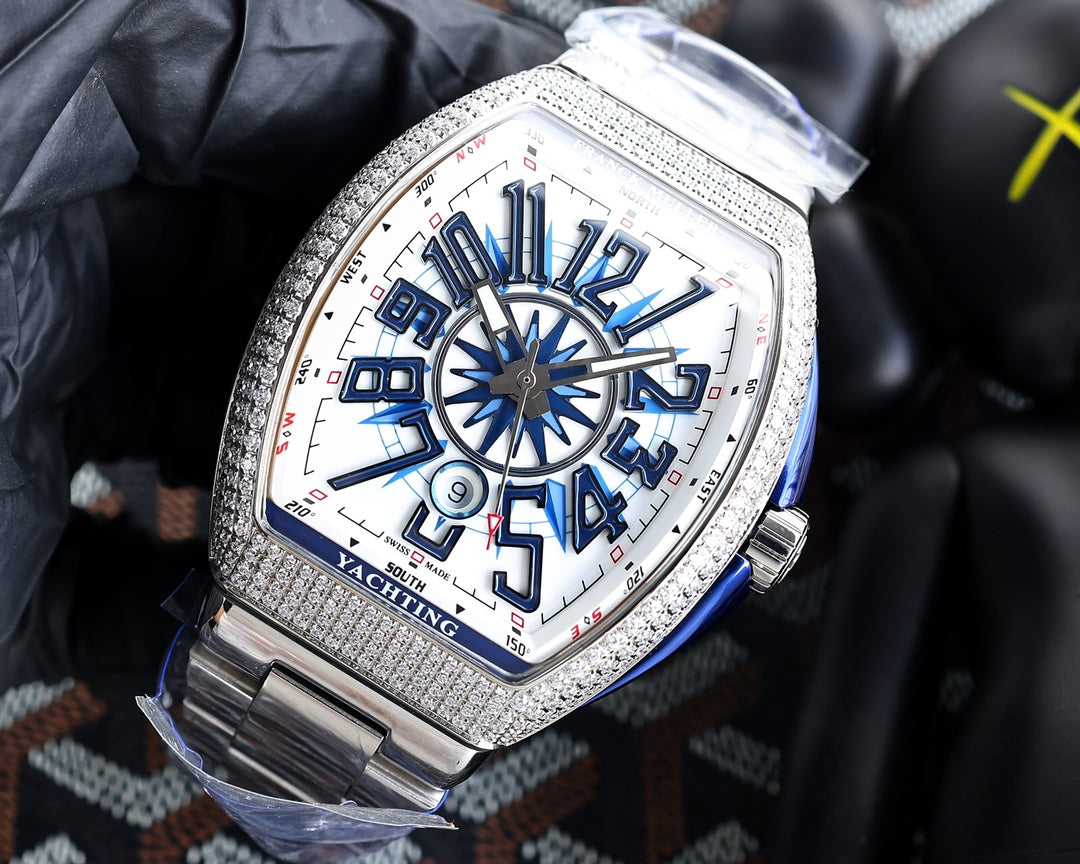 Rhinestone White - Silver 904L Steel - Automatic - 44*54mm