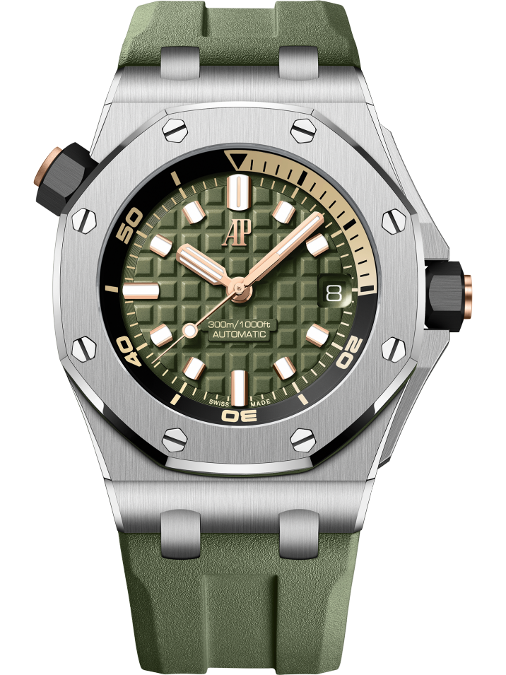 Green Rubber Strap 904L Steel - Automatic - 42mm