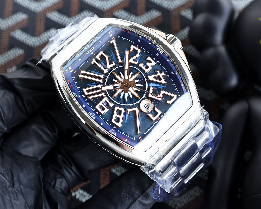 Blue White - Silver 904L Steel - Automatic - 44*54mm