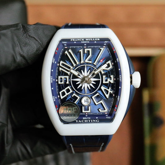 Blue White - Blue Leather - Automatic - 44*54mm