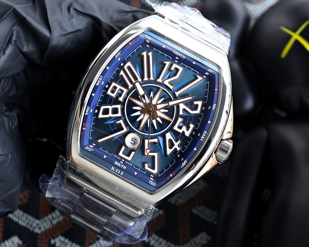 Blue White - Silver 904L Steel - Automatic - 44*54mm