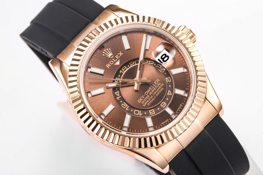 C-Factory -Brown Rosegold - Black Rubber - Automatic - 42mm