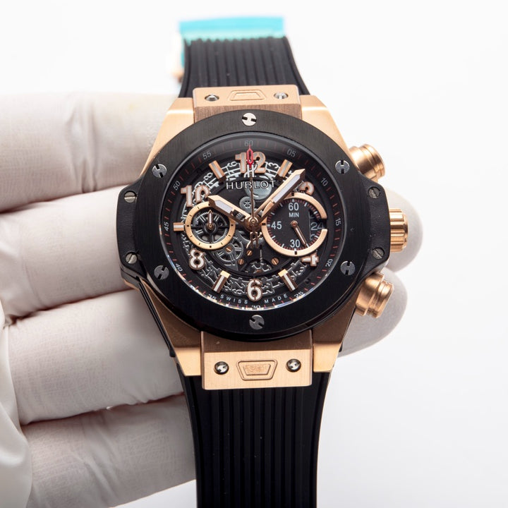 Chronograph -Black 316 Steel - Black Rubber - Quartz - 45mm