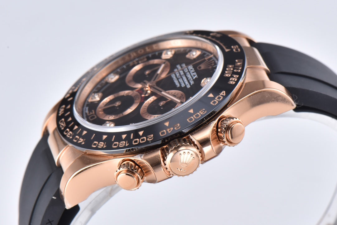 Chronograph -C-Factory -Black Rosegold- Black Rubber- Automatic - 40mm